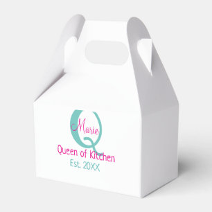 Königin der Küche monogramm grün rosa einfache min Geschenkschachtel