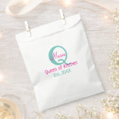 Königin der Küche monogramm grün rosa einfache min Geschenktütchen (Ausgeschnitten)