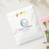 Königin der Küche monogramm grün rosa einfache min Geschenktütchen (Versiegelt)
