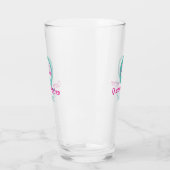 Königin der Küche monogramm grün rosa einfache min Glas (Links)