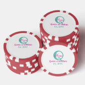 Königin der Küche monogramm grün rosa einfache min Pokerchips (Stapel)