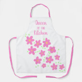 Königin der Küche Rosa Blume Schürze (Vorderseite)