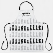 Königin der Küche Schach Schwarz-weißes Muster Schürze (Vorderseite)