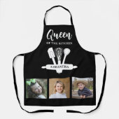 Königin der Küche Schwarz-Weiß-Foto Schürze (Vorderseite)