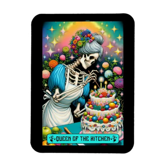 Königin der Küche Tarot Card Magnet (Vertikal)
