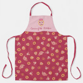 Königin der Küche Tee Party Muster Magenta Schürze (Vorderseite)