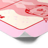 Königin der Künste Rot und Rosa Kunst Poster (Ecke)