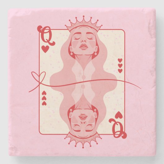 Königin der Künste Rot und Rosa Kunst Steinuntersetzer (Vorderseite)