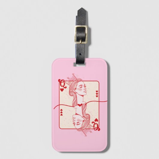 Königin der Künste Rot und Rosa Preppy Art Gepäckanhänger (Vorderseite Vertikal)
