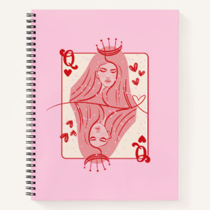 Königin der Künste Rot und Rosa Preppy Art Notizblock