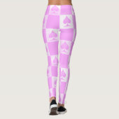 Königin der Leggings Niedlich Pink Schachbretter Q (Rückseite)