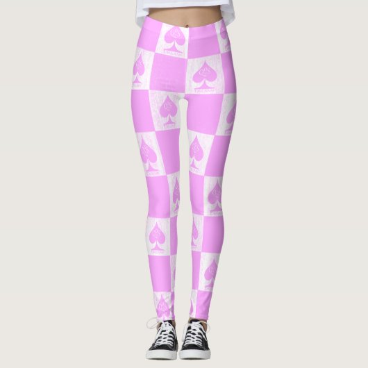 Königin der Leggings Niedlich Pink Schachbretter Q (Vorderseite)