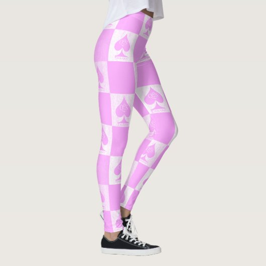 Königin der Leggings Niedlich Pink Schachbretter Q (Rechts)