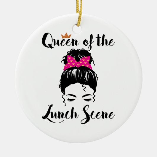 Königin der "Lunch Scene Cafeteria Worker Women" Keramik Ornament (Vorne)