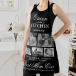 Königin der Mama Küche Foto Collage Schürze<br><div class="desc">Feiern Sie Mama's unermüdlichen Geist und unendliche Liebe mit unserer eleganten Mutter-Tag-Schürze. Mit den herzzerwärmenden Bildern ihrer Kinder, doppelten Botschaften von Liebe und Wertschätzung und einem anpassbaren Design ist diese Schürze mehr als nur ein Schutzkleid - es ist ein Beleg für ihre Rolle als "Königin der Küche" und "Beste Mama...</div>