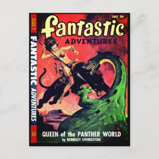 Königin der Panther World: Fiktion von Fantasy Pul Postkarte