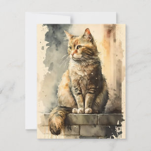 Königin der Perchkatze in Aquarellen Feiertagskarte