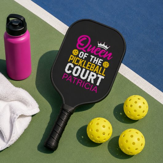 Königin der Pickleball Court Fun Monogram Name Schläger