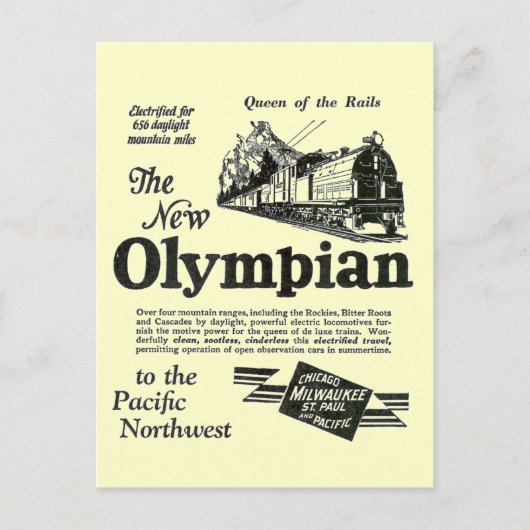 Königin der Rails - Neuer Olympiasieger 1929 Postkarte (Vorderseite)