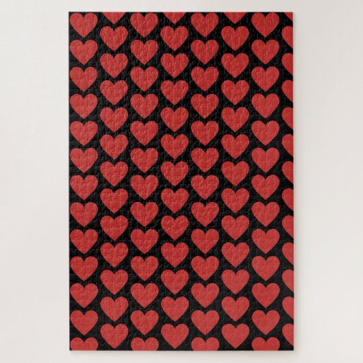 Königin der roten Herzen auf schwarzem Hintergrund Puzzle (Vertikal)