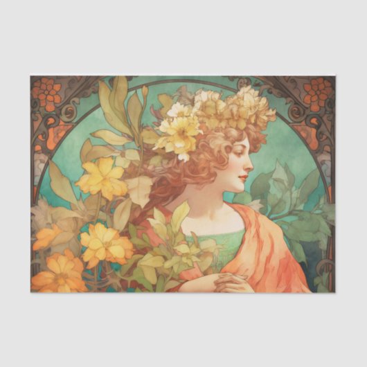 KÖNIGIN DER SAISONS schönes DEKUTATIERpapier Seidenpapier (Vorderseite)