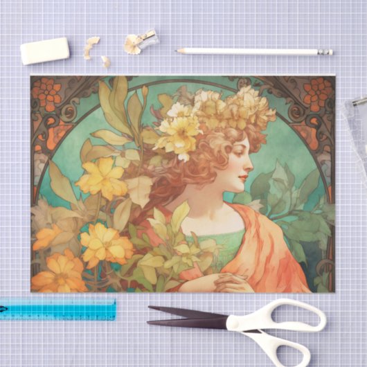 KÖNIGIN DER SAISONS schönes DEKUTATIERpapier Seidenpapier (Handwerk)