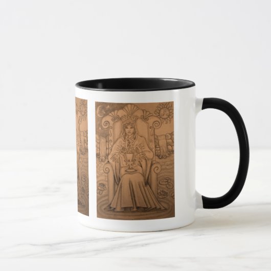 Königin der Schalen - Tarot-Karte Tasse (Rechts)