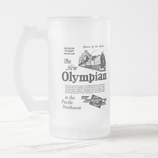 Königin der Schienen - neuer Olympier 1929 Mattglas Bierglas (Links)