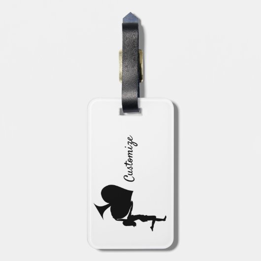 Königin der Spades Holding Black Ace Thunder_Cove Gepäckanhänger (Rückseite vertikal)