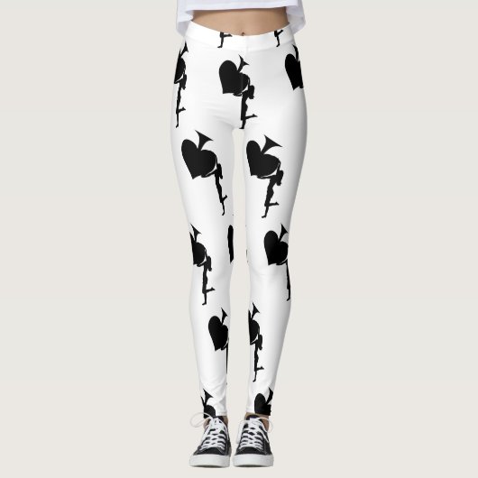Königin der Spades Holding Black Ace Thunder_Cove Leggings (Vorderseite)