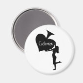 Königin der Spades Holding Black Ace Thunder_Cove Magnet (Vorderseite/Rückseite)