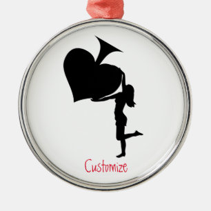 Königin der Spades Holding Black Ace Thunder_Cove Ornament Aus Metall