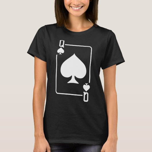 Königin der Spades Kartenspiele Halloween-Kostümtr T-Shirt (Vorderseite)