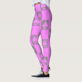 Königin der Spades Leggings Pink Fade Schachbretts (Links)