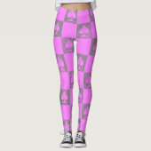 Königin der Spades Leggings Pink Fade Schachbretts (Vorderseite)
