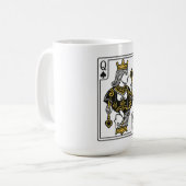 Königin der Spades — Schwarz & Gold Kaffeetasse (Vorderseite Links)