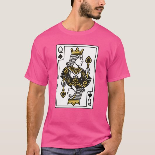 Königin der Spades — Schwarz & Gold T-Shirt (Vorderseite)