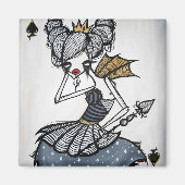 Königin der Spades Square Magnet (Vorne)