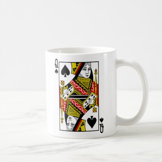 Königin der Spaten-Spielkarten Kaffeetasse (Rechts)