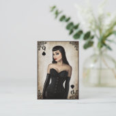 Königin der Spaten - Visitenkarte (Stehend Vorderseite)