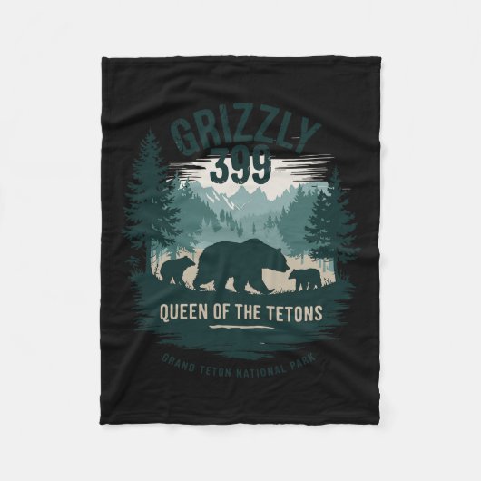 Königin der Tetons Grizzly 9 Bärenliebhaber nation Fleecedecke (Vorderseite)