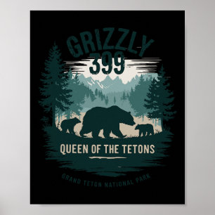 Königin der Tetons Grizzly 9 Bärenliebhaber nation Poster
