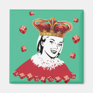 Königin der Würfel - addieren Sie Ihr eigenes Fo Magnet