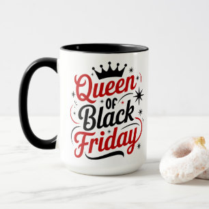 Königin des Black Friday Minimalistische rote Typo Tasse