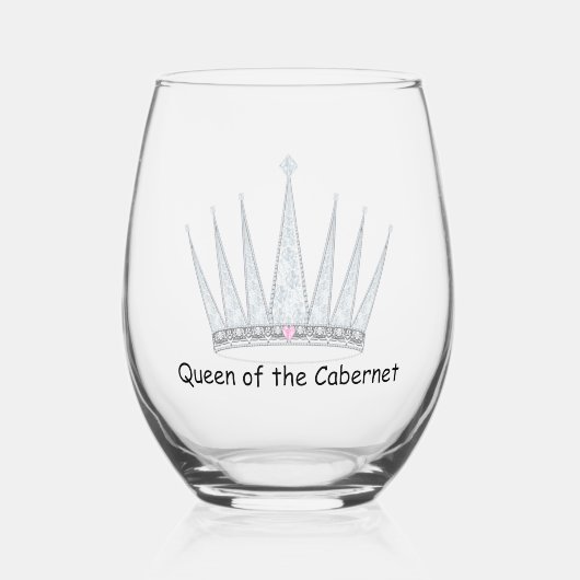 Königin des Cabernet Weinglas Ohne Stiel (Vorderseite)