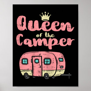 Königin des Camper Süßer Camping Van Camp Anhänger Poster