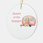 Königin des Campers auf einer Keramik Ornament (Links)