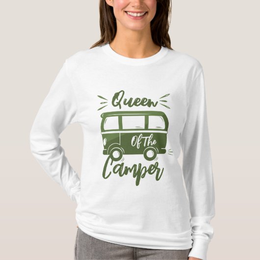 Königin des Campers, Geschenk für Camper Queen T-Shirt (Vorderseite)