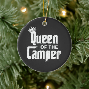 Königin des Campers Lustiges Camping Outdoor Fraue Keramik Ornament