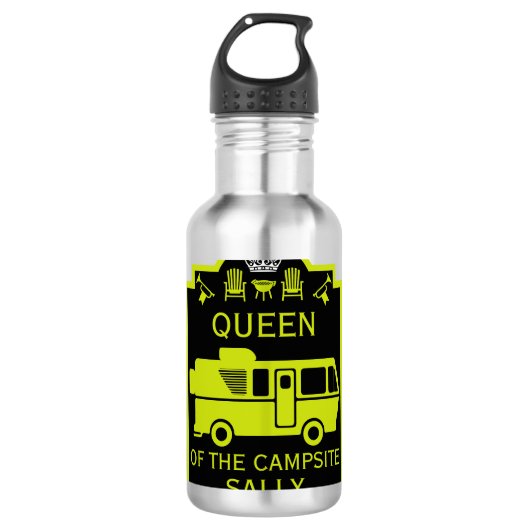 Königin des Campings Edelstahlflasche (Vorderseite)